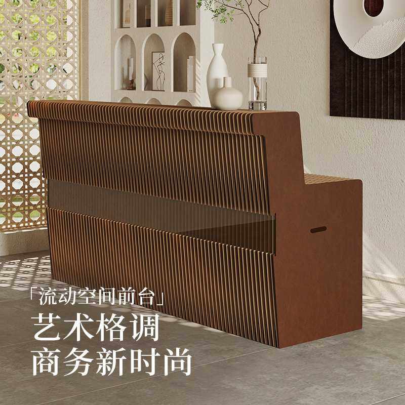 十八纸前台展示架高低流水展示台长方形陈列架地台落地北欧展示桌