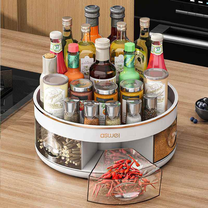 新品 旋转调料盒厨房调味料置物架台面转角瓶瓶罐罐收纳架多功能,家装主材,置物架,淘宝优惠券,粉丝福利购,淘宝优惠卷