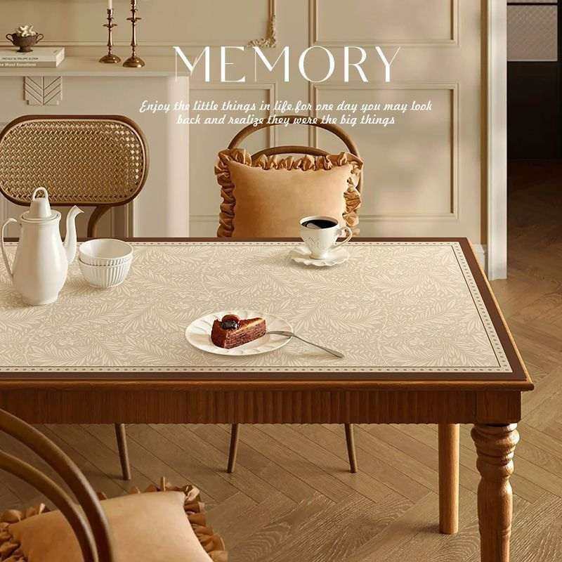 轻奢法式复古高级感餐桌垫防水防油免洗防烫皮革中古风桌布保护垫,居家布艺,茶几垫,淘宝优惠券,粉丝福利购,淘宝优惠卷