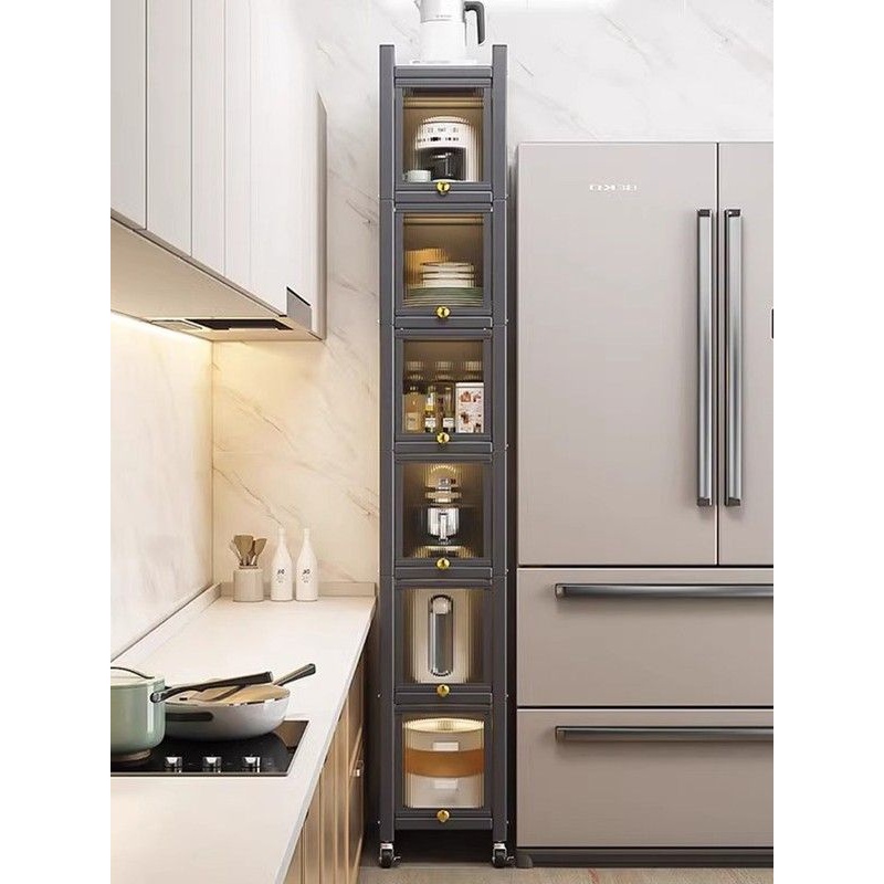 夹缝斗柜储物柜带门厨房客厅靠墙铁艺餐边柜小尺寸缝隙收纳置物架