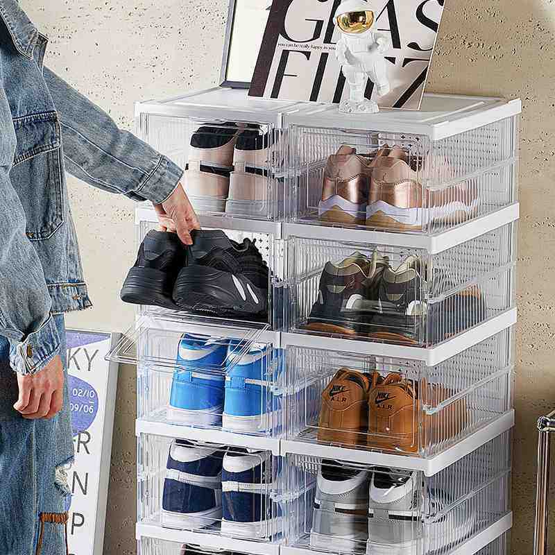 加厚塑料简易鞋架透明防尘大容量室内收纳鞋柜家用子翻盖式收纳盒,收纳整理,鞋子收纳架,淘宝优惠券,粉丝福利购,淘宝优惠卷