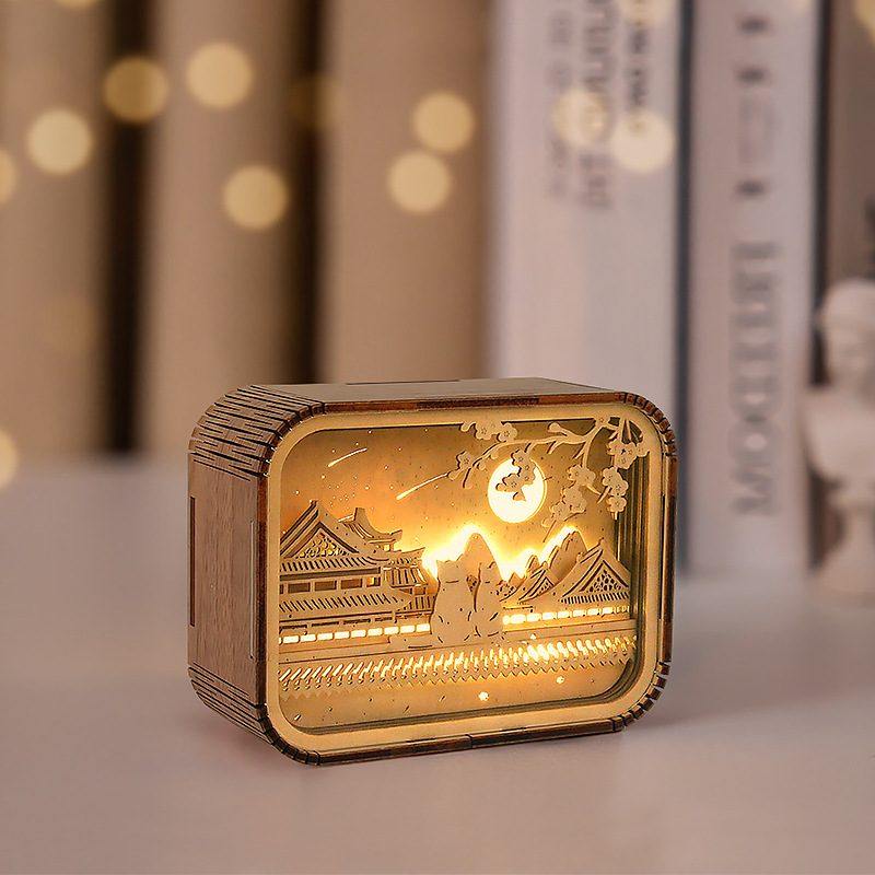 故宫文创故宫猫3d光影蓄电池礼品木雕即触摸电创意立体亮灯摆件插,节庆用品/礼品,文化创意纸雕灯,淘宝优惠券,粉丝福利购,淘宝优惠卷