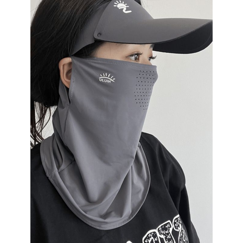 防晒冰丝面罩遮全脸防紫外线口罩开车电动车护颈夏季骑行女款脸罩