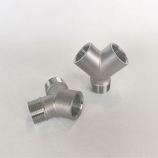 304不锈钢Y型三通内外螺纹1内外4分内转接头外配件6牙丝寸分水管