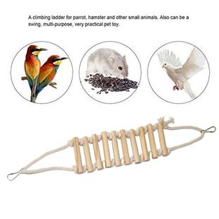 鸟玩具楼梯木质攀爬梯子鹦鹉实木配件牡丹挂件秋千原木虎皮鸟笼