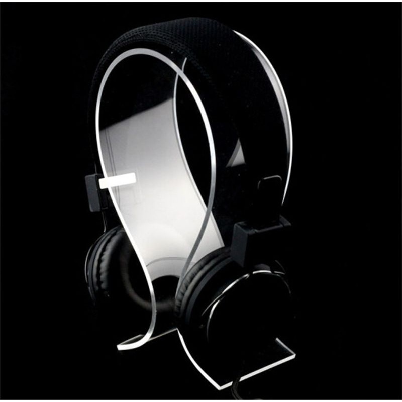 水晶亚克力头戴耳机展示支架 有机玻璃U型立式挂架展架陈列耳机架