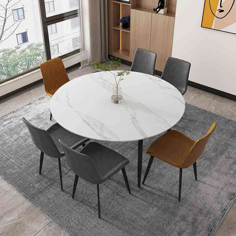 意式轻奢岩板餐桌折叠伸缩饭桌现代简约家用小户型方圆两用圆桌,住宅家具,岩板餐桌,淘宝优惠券,粉丝福利购,淘宝优惠卷