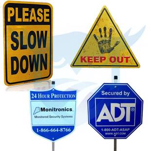 跨境货源ADT铝板安全标志牌庭院地指示牌foreign私人trade场所插