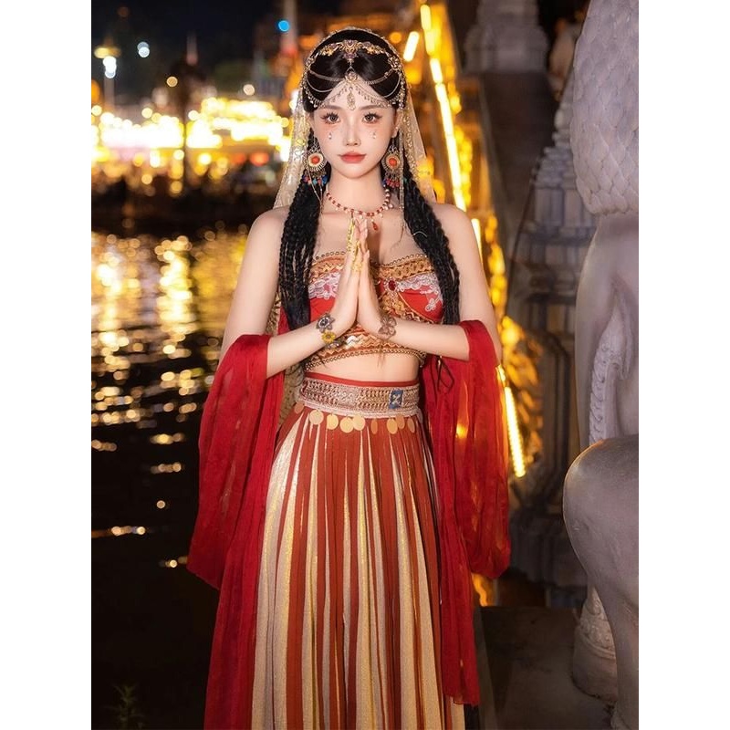 新款异域敦煌飞天汉服舞蹈服装女演出服西域公主拍照写真旅游摄影