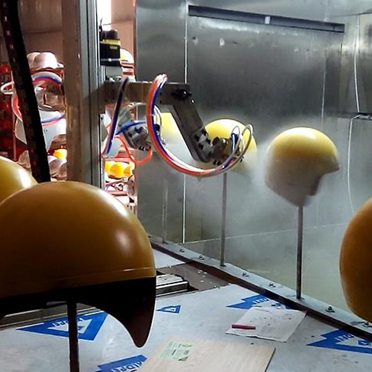 厂家直销头盔三轴联动涂装设备 骑行头盔自动喷漆机 喷漆流水线