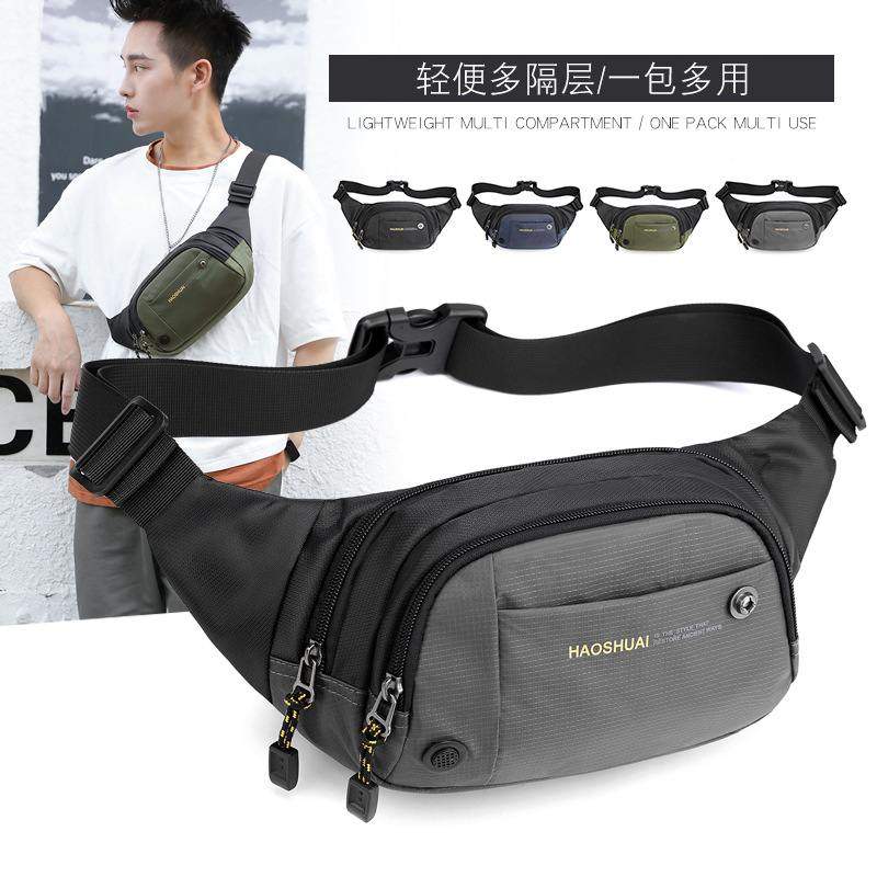 优选新款户外运动腰包多功能防水尼龙布单肩斜挎包旅行登山跑步腰