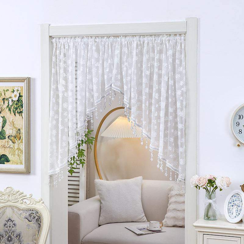 免打孔复古法式蕾丝门帘帘帘少女小遮挡卧室窗帘隔断帘新款纱帘半,居家布艺,珠帘/挂帘,淘宝优惠券,粉丝福利购,淘宝优惠卷