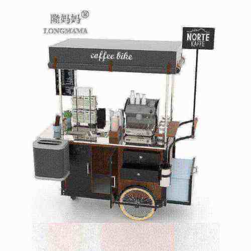 可骑行三轮自行车摆摊小吃商场咖啡车奶茶倒三轮烧烤夜市汉堡餐车