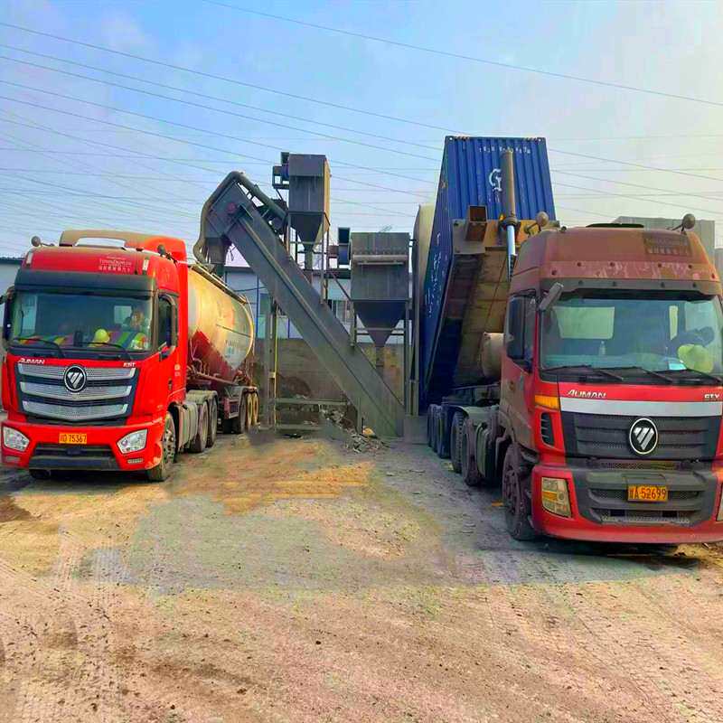 铁路货场集装箱卸灰机 固定式粉料卸车机 商混站集装箱拆箱输送机