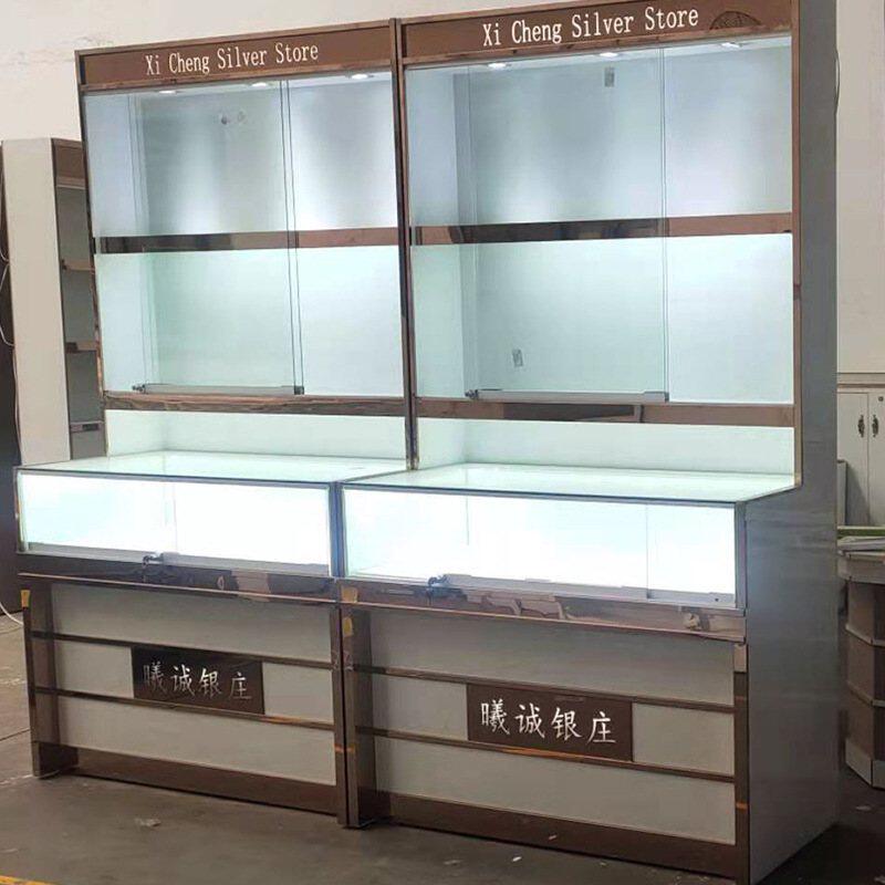 厂家供应橱窗柜 高柜 商场玻璃珠宝商品展示柜 高柜背柜定制柜台