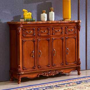 欧式大理石实木鞋柜家用门口储物柜一体收纳柜多层入门鞋架玄关柜