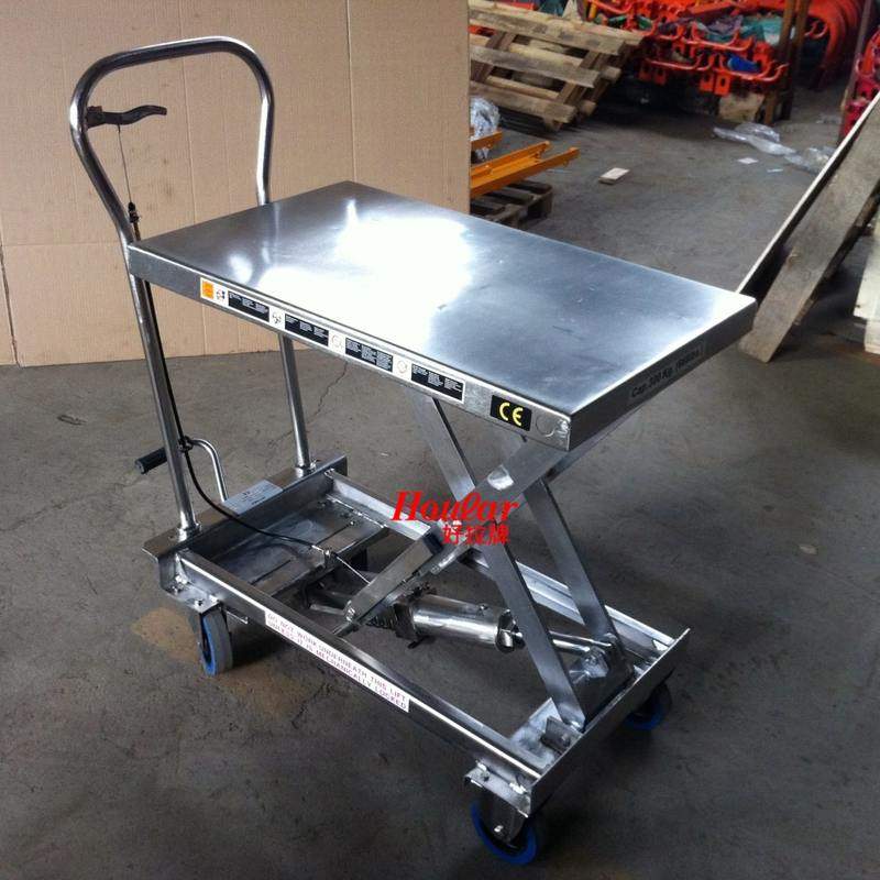 跨境全不锈钢手动平台车500kg液压升降304sus不锈钢手推车升高车,五金/工具,液压装卸车,淘宝优惠券,粉丝福利购,淘宝优惠卷