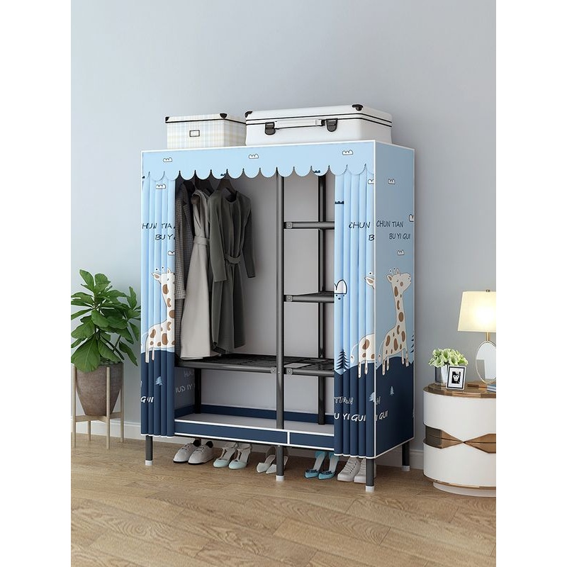 简易挂衣架落地卧室衣帽架晾衣架宿舍收纳衣服置物架子折叠免安装