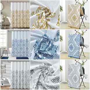 跨境供货欧式防水浴帘浴淋浴一件帘帘布浴室加厚涤纶窗帘批发