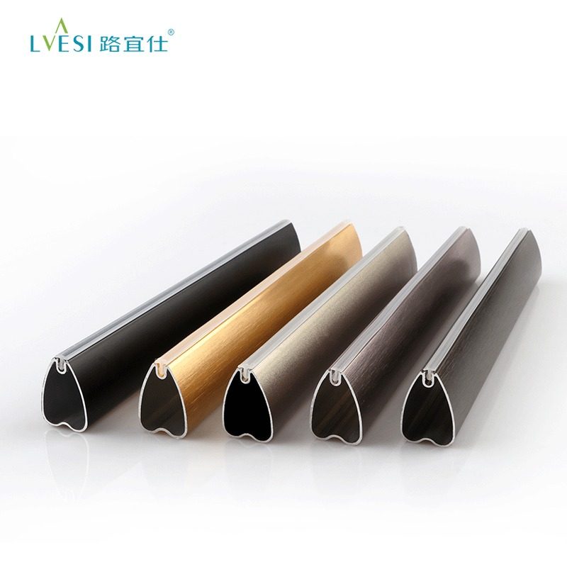 心形铝合金衣柜挂衣杆挂管收纳管五金配件桃通神器衣杆法兰衣橱心