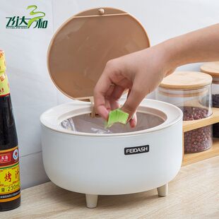 北欧创意按压桌面小号垃圾桶家用木纹仿纸篓塑料垃圾桶大容量高脚