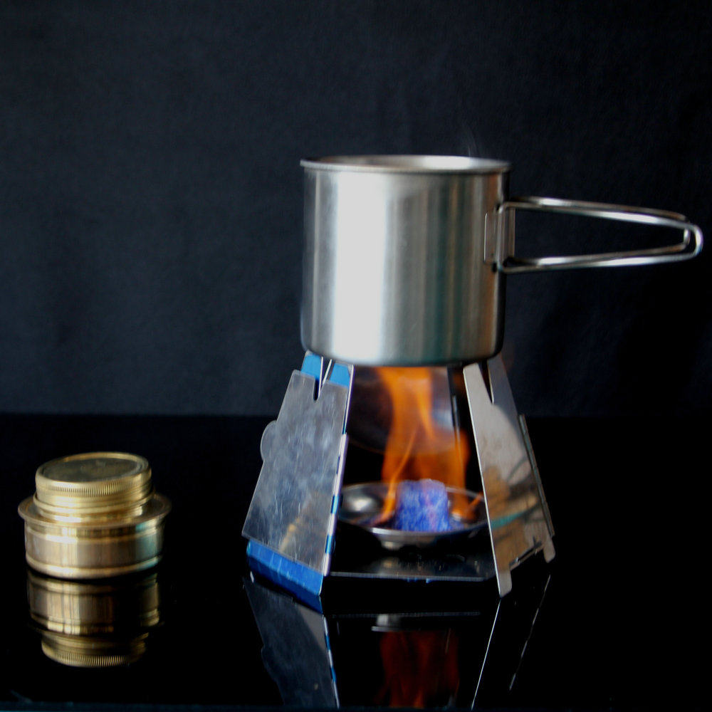 304不锈钢迷你折叠野营防风柴火炉 户外便携式折叠酒精炉烧烤炉