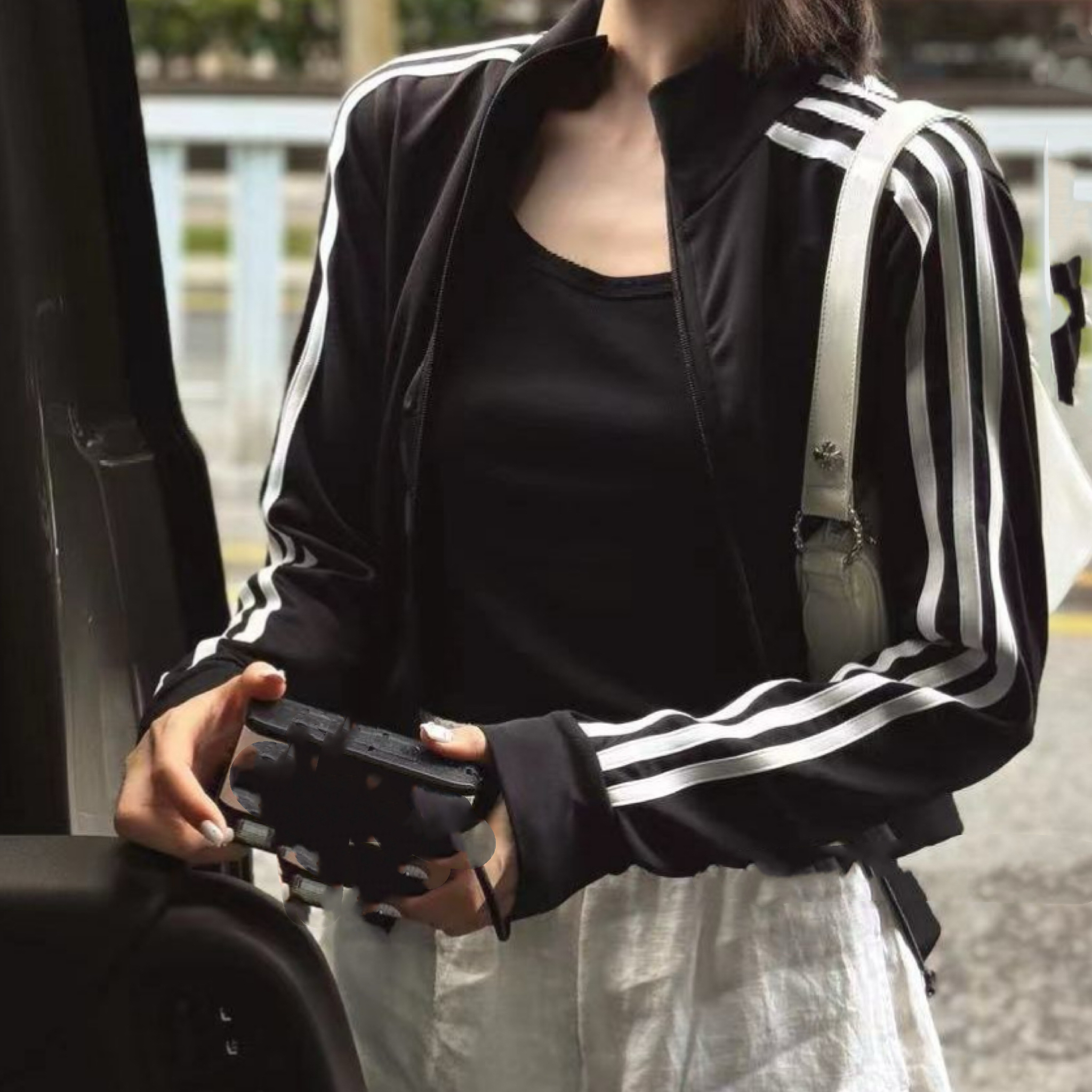 欧货立领三条杠长袖冰感防晒衣短外套女2024夏季户外骑行服防晒服