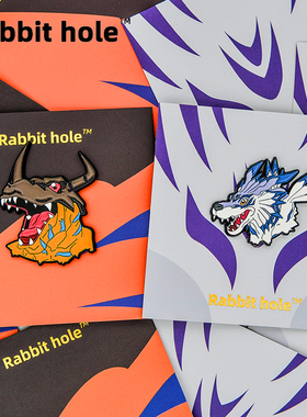 兔子洞自制暴龙加鲁鲁数码兽宝贝胸针徽章pins金属周边收藏烤漆