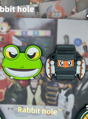 兔子洞手绘铁甲卡布达丸子龙呱呱蛙胸针徽章pins金属胸针怀旧收藏