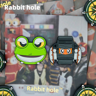 兔子洞手绘铁甲卡布达丸子龙呱呱蛙胸针徽章pins金属胸针怀旧收藏