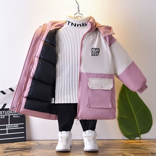 外套时尚 羽绒棉服拼色男女同款 潮流棉衣 女童时尚 2025冬季