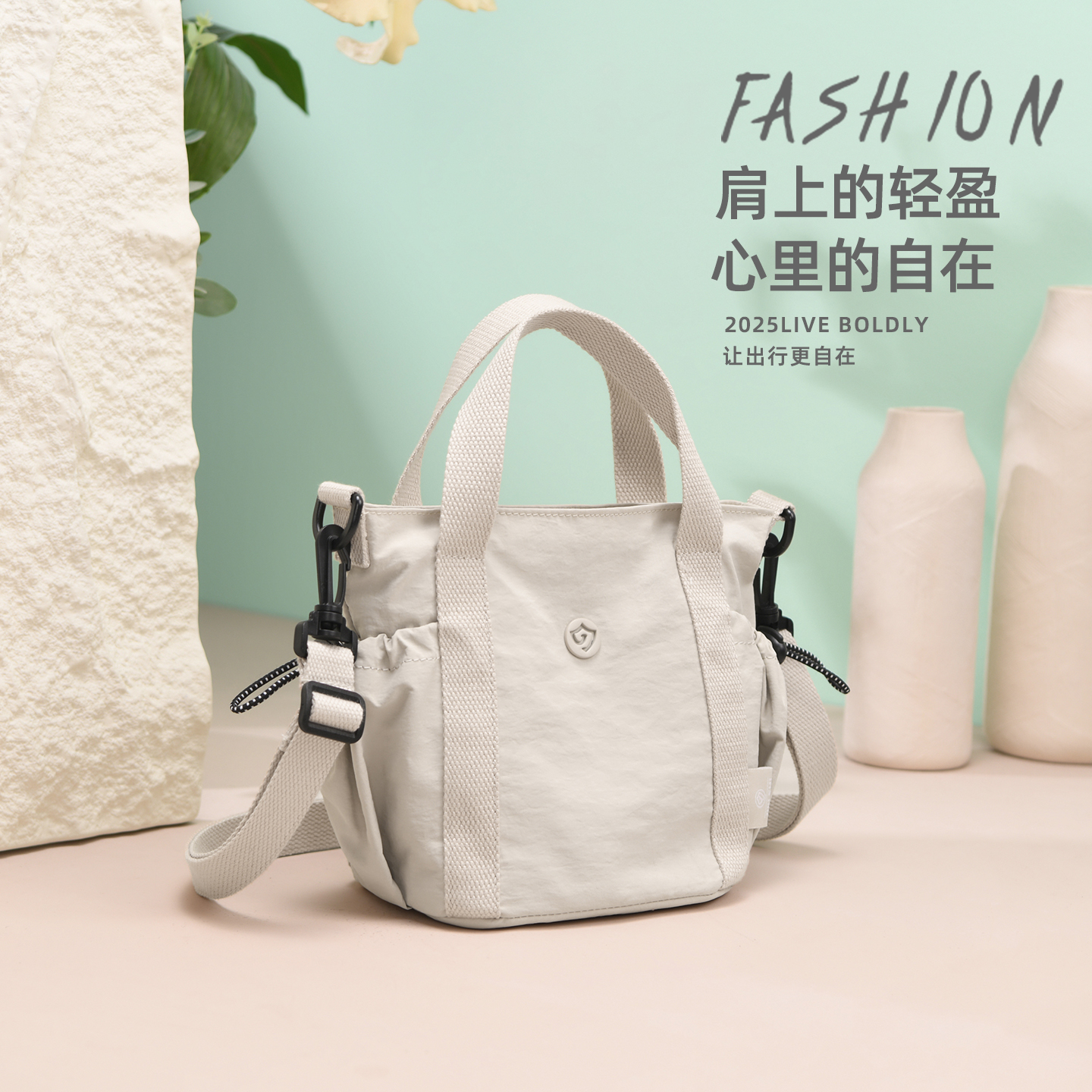 时尚新款小包包女牛津布手提菜篮包通勤大容量帆布斜挎女式单肩包