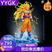 YYGK BUU超三悟空周年款 超级赛亚人第三形态GK手办雕像私人订制