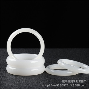 厂家天然阿富汗白玉女款 可证 手镯羊脂白美人镯直播供货