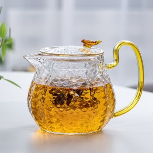 龙香壶锤纹高硼硅玻璃茶壶家用功夫茶具泡茶壶电陶炉加热煮茶壶