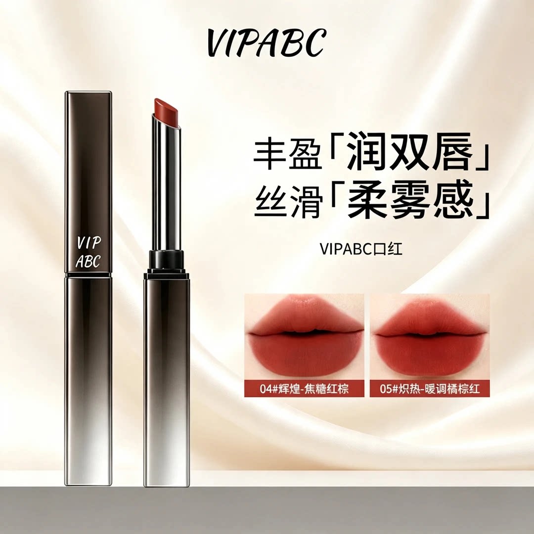官方正品VIPABC哑光细管口红水润持久不易沾杯掉色显白不拔干学生
