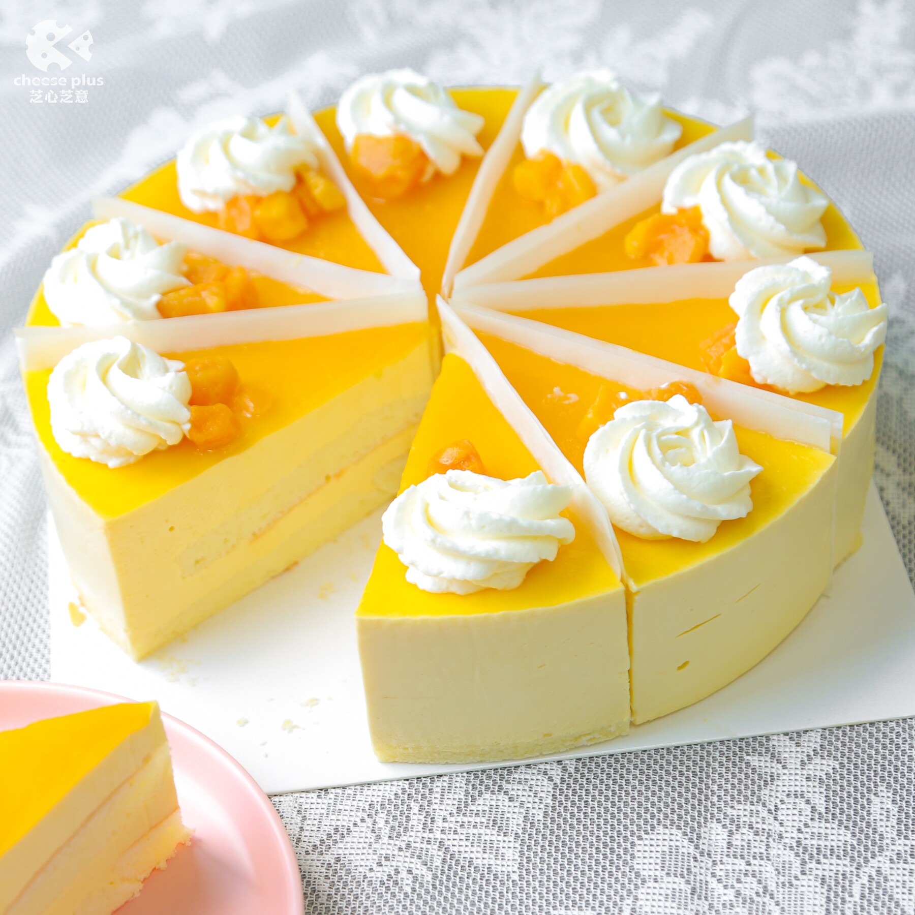 芝心芝意cake动物奶油芒果西番莲慕斯蛋糕冷冻甜品店咖啡馆西餐厅