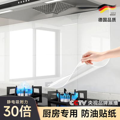 【粘墙即吸】静电吸附防油贴纸