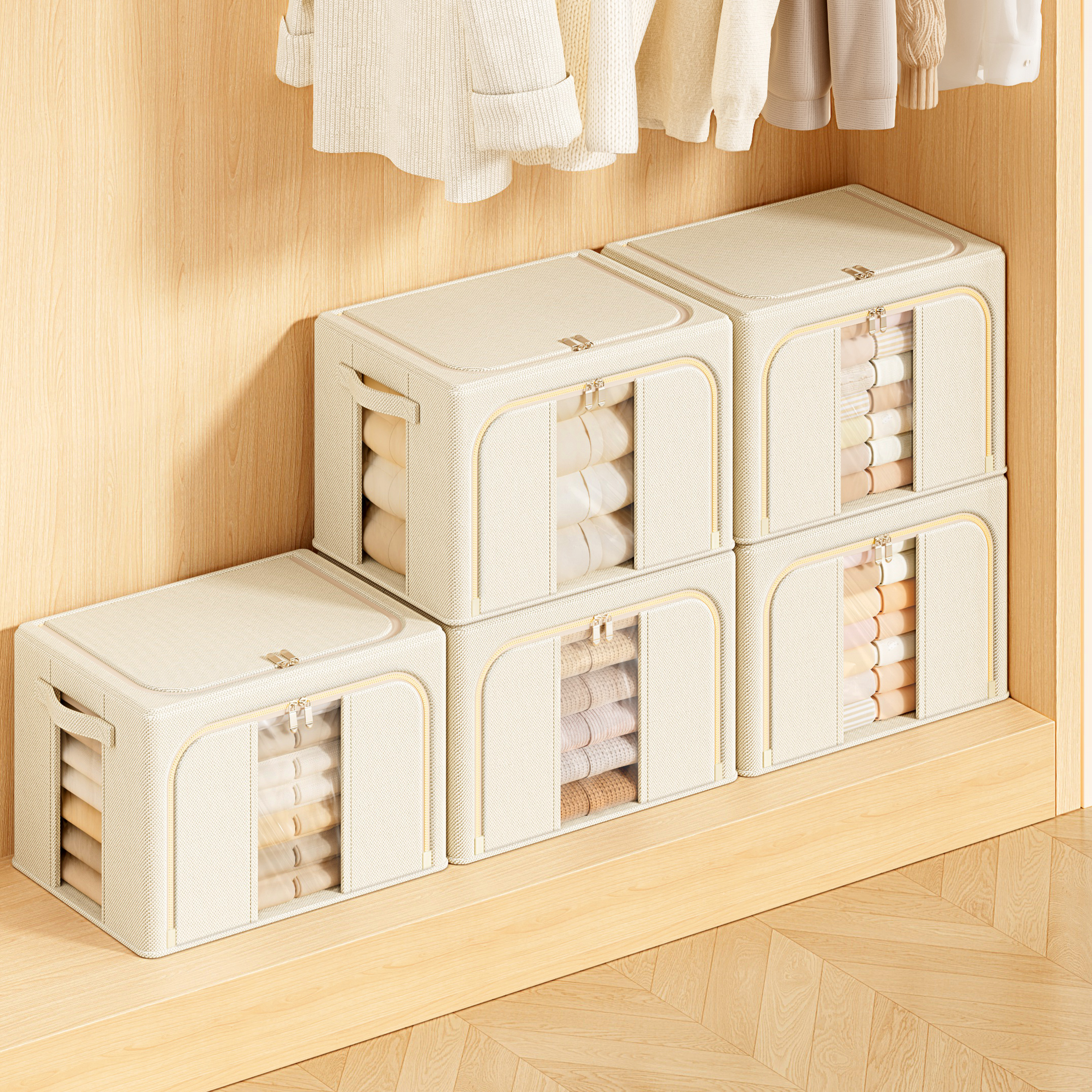 收纳箱大容量超大衣服整理箱储物箱专用神器布艺衣柜空间利用神器