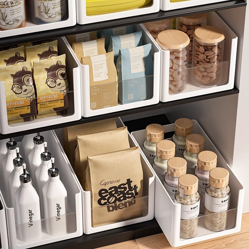 大容量橱柜收纳盒直角厨房零食储物筐餐边柜子内里抽屉杂物整理箱