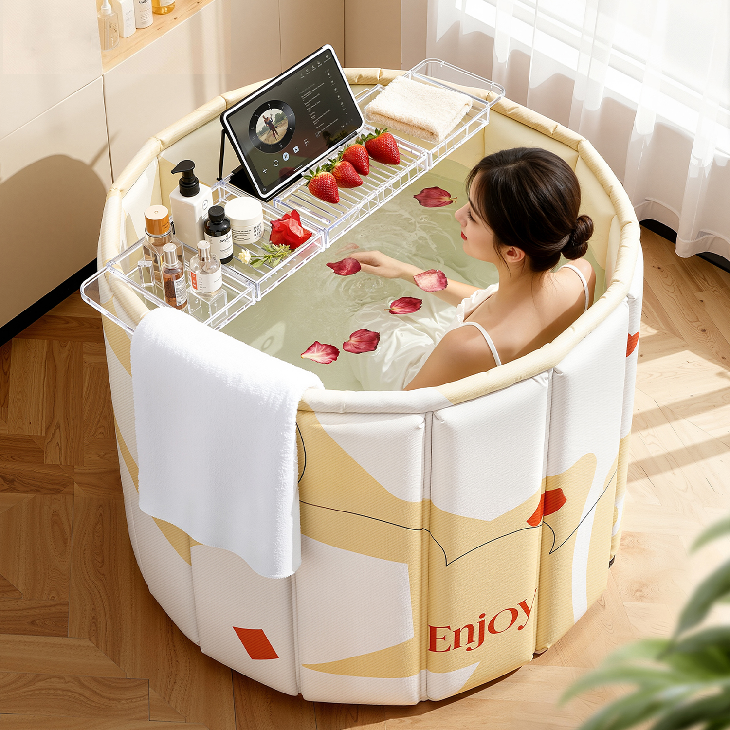 泡澡桶折叠成人全身洗澡桶加厚