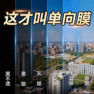 单向透视玻璃窗户防窥膜透光不透人外面看不到里面玻璃贴膜防走光