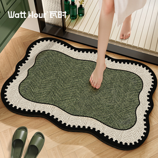 浴室地垫卫生间门口防滑垫吸水垫子硅藻泥家用脚垫淋浴房复古法式