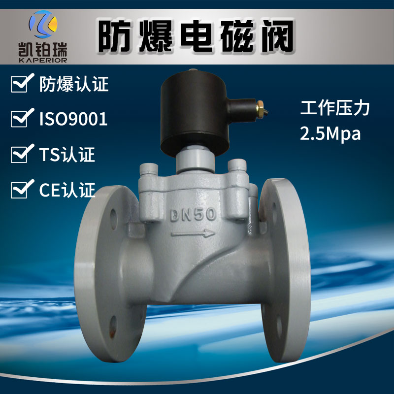 ZCFTL铸钢法兰防爆电磁阀25公斤先导活塞式开关阀DN40 50 80 100