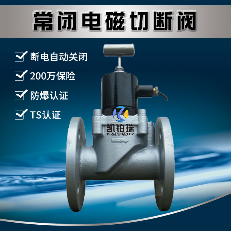 工业商用断电关闭手动复位液化气天然气燃气电磁切断阀防爆常闭