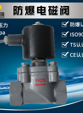 ZCS铸钢防爆电磁阀水用 电磁开关控制阀 DN25 32 40 50 220V 24V