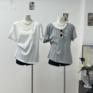T恤女宽松显瘦内搭打底衫 上衣春 设计感短袖 Row系瘦瘦T