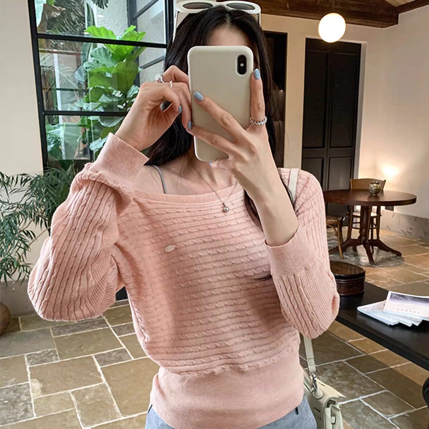 麻花毛衣一字肩羊毛针织打底衫女内搭高级感秋冬收腰显瘦好看上衣,女装/女士精品,毛衣,淘宝优惠券,粉丝福利购,淘宝优惠卷