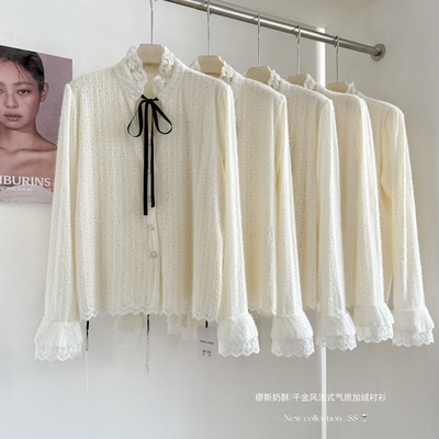 千金风法式气质加绒衬衫女内搭秋