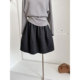 氛围感高级灰色遮胯花苞毛呢半身裙春季 秋冬松紧腰气质高腰短裙子